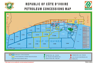 Carte de concession pétrolière août 2023